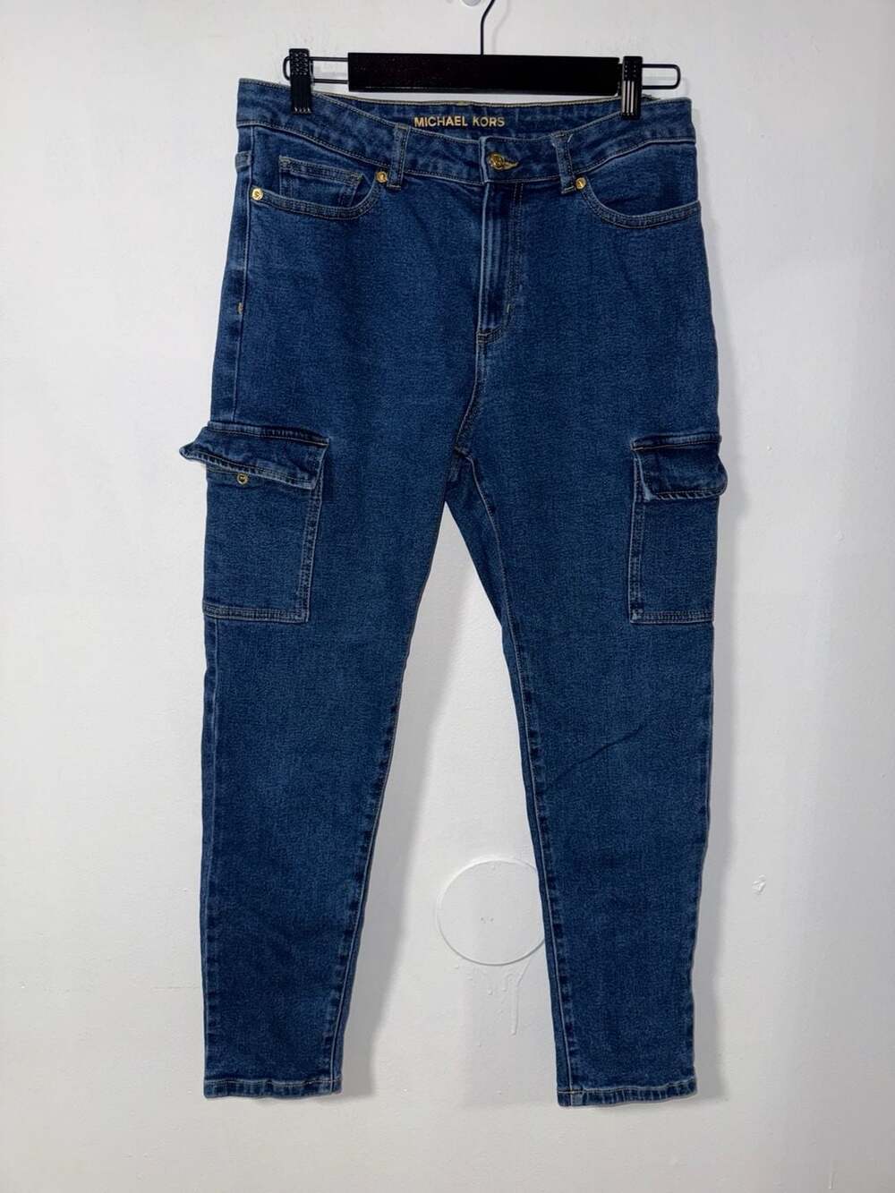 Michael Kors Women's Blue Denim Cargo Skinny Jeans Size 8